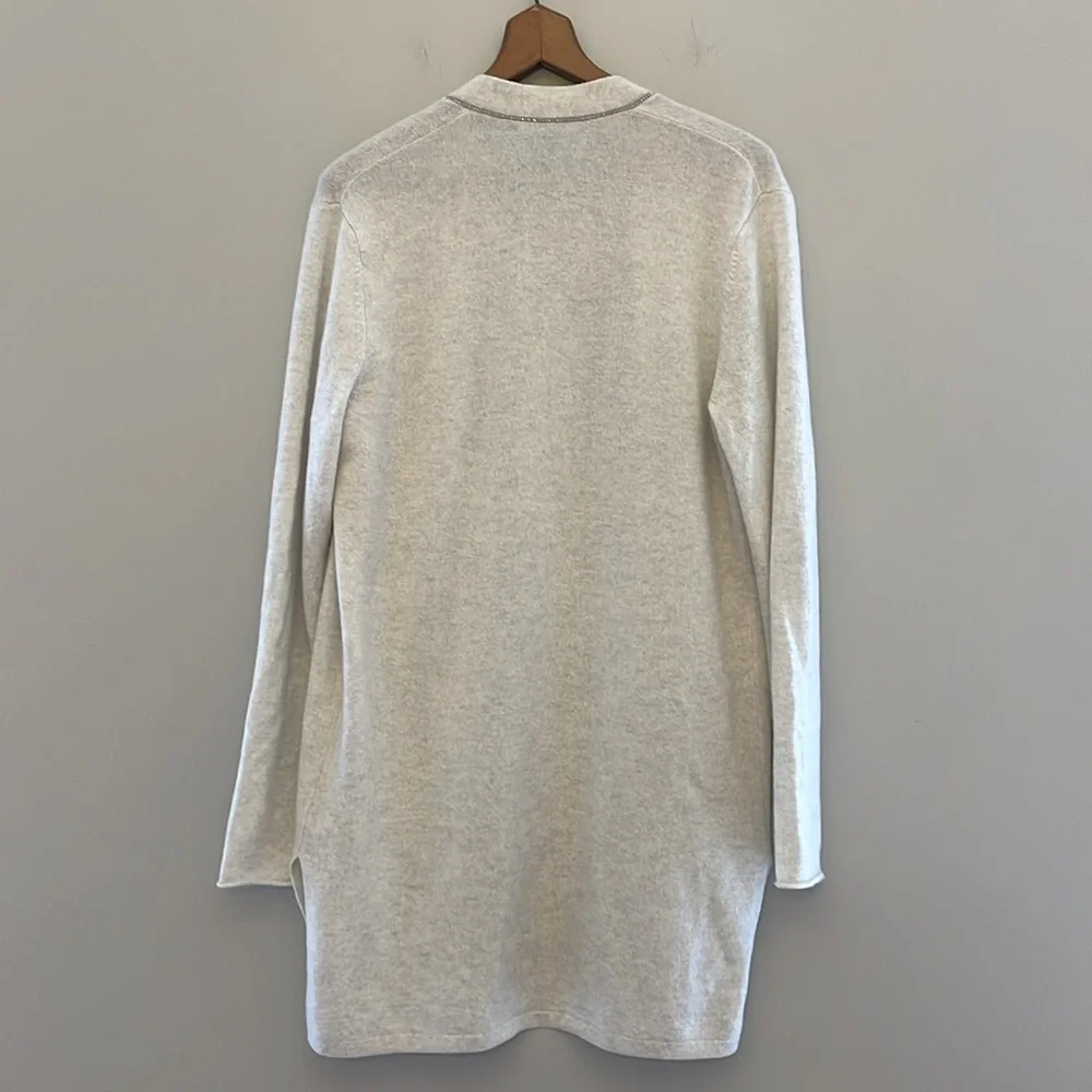 Neiman Marcus 100% Cashmere Open Long Cardigan in Size Large Classy Luxury EUC - Picture 2 of 7